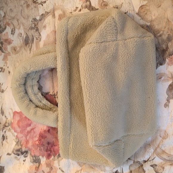 Prada Soft Cream Sherpa/Fleece Top Handle Tote Bag - Picture 5 of 14